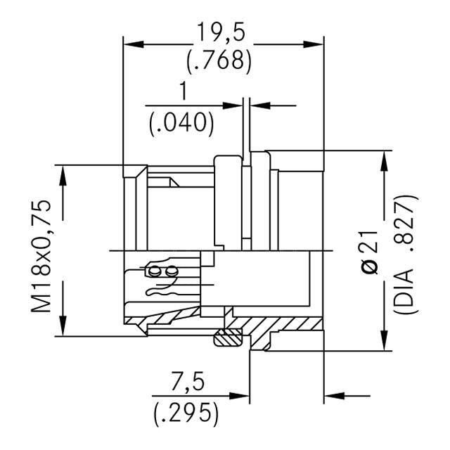 T 3427 000 Amphenol Tuchel Industrial  Circular Connector Assemblies